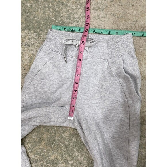 Lululemon Scuba Jogger Pants Sz 2 Light Gray High Rise Fleece Athletic Comfy - Picture 3 of 6